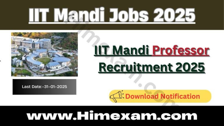 IIT Mandi Professor Recruitment 2025