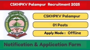 CSKHPKV Palampur SRF Recruitment 2025