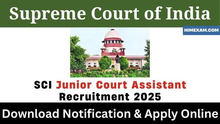 SCI Junior Court Assistant Recruitment 2025