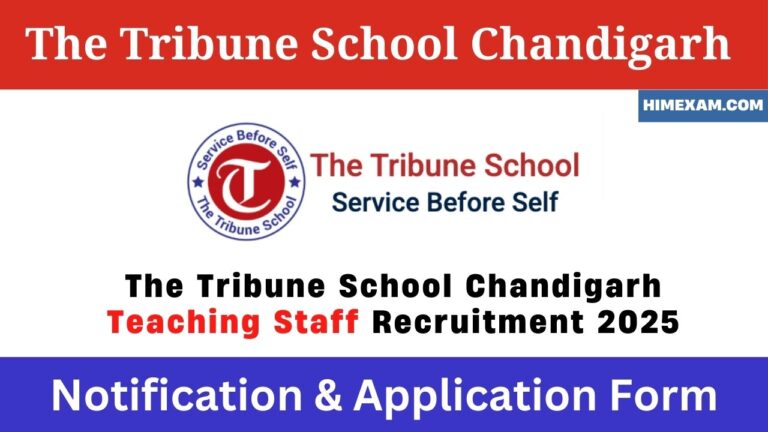 The Tribune School Chandigarh Teaching Staff Recruitment 2025