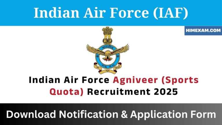 Indian Air Force Agniveer (Sports Quota) Recruitment 2025