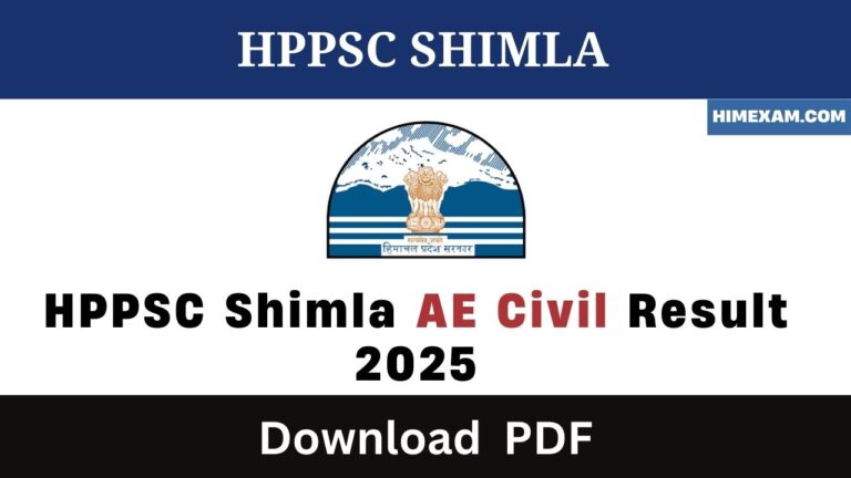 HPPSC Shimla AE Civil Result 2025