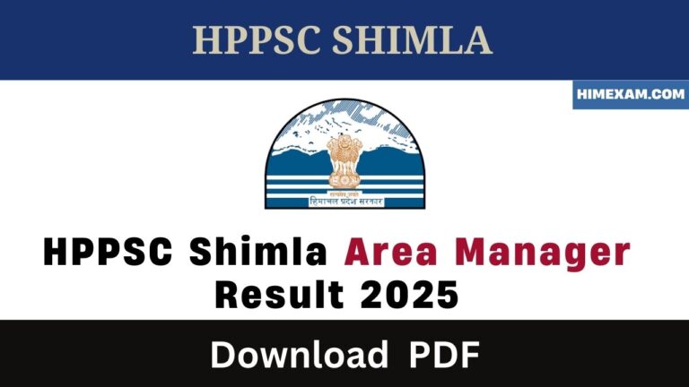 HPPSC Shimla Area Manager Result 2025