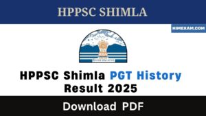 HPPSC Shimla PGT History Result 2025