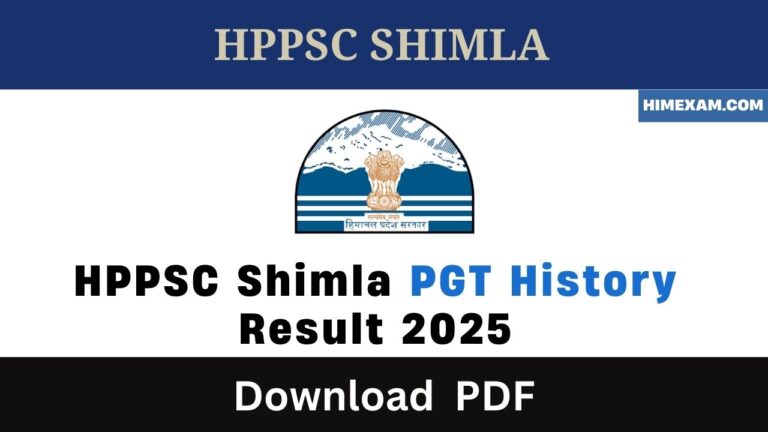 HPPSC Shimla PGT History Result 2025