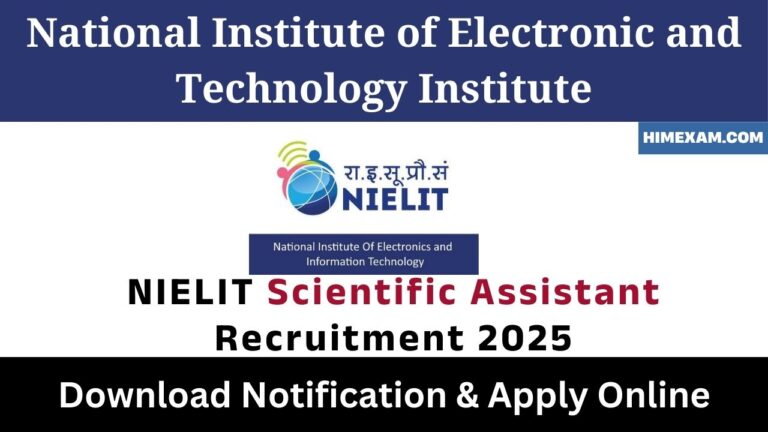 NIELIT Scientific Assistant Recruitment 2025