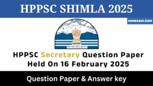 HPPSC Secretary Question Paper Held On 16 February 2025