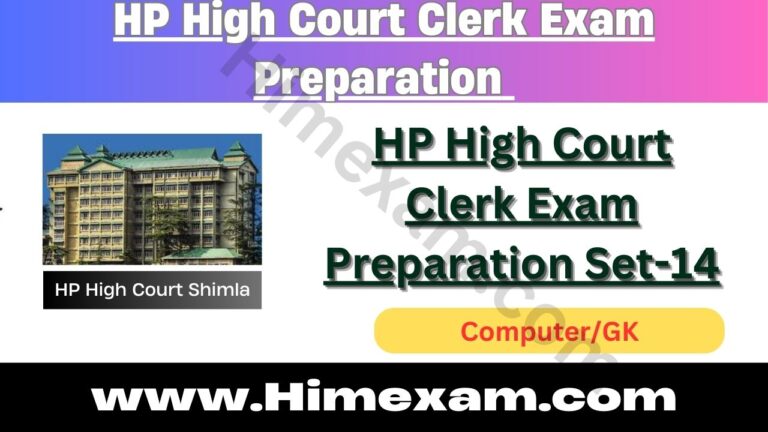 HP High Court Clerk Exam Preparation Set-14