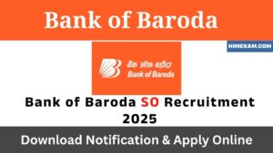 Bank of Baroda SO Recruitment 2025