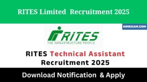 RITES Technical Assistant Recruitment 2025