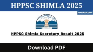 HPPSC Shimla Secretary Result 2025