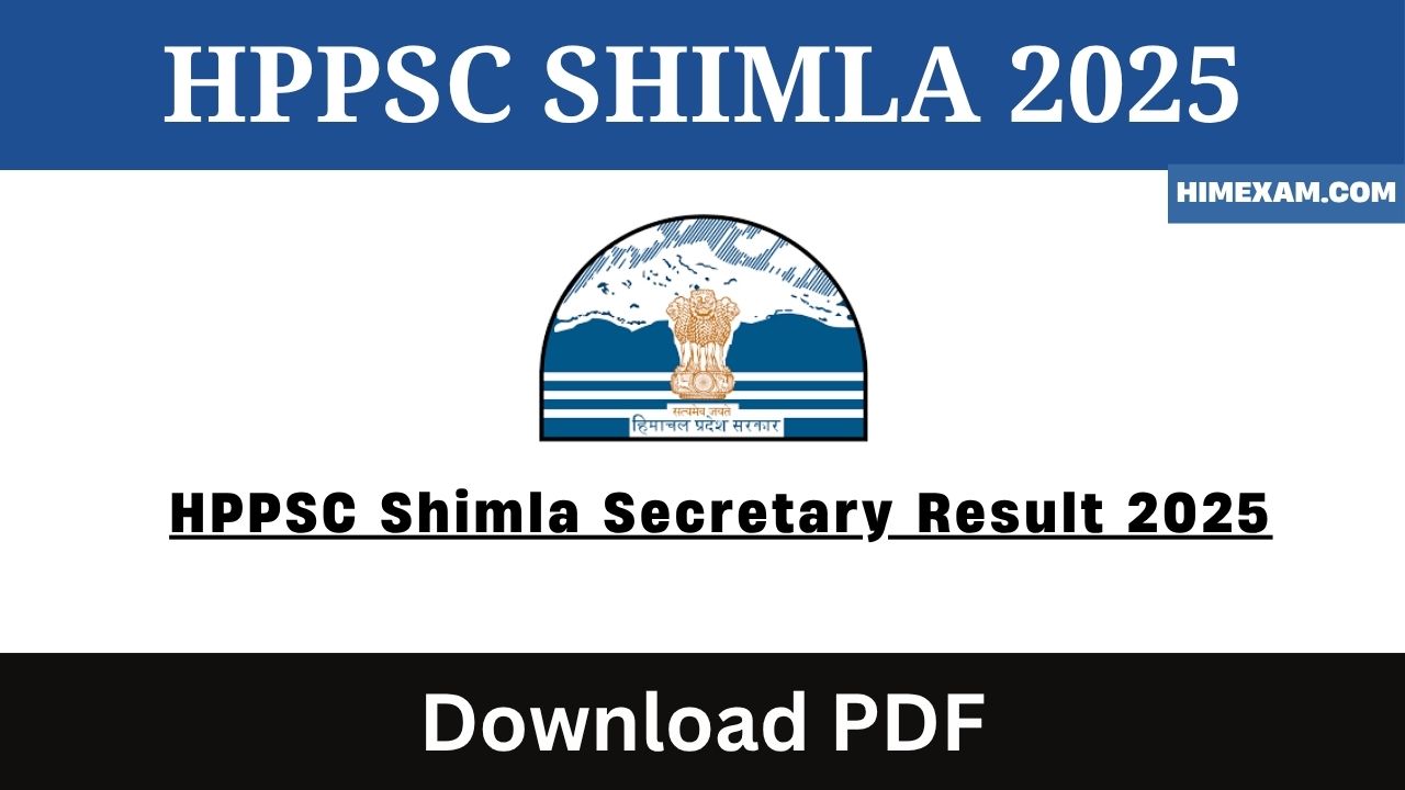 HPPSC Shimla Secretary Result 2025