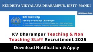 KV Dharampur Teaching & Non Teaching Staff Recruitment 2025