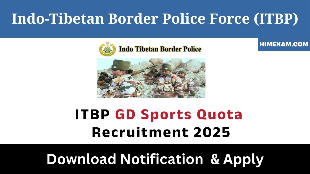 ITBP GD Sports Quota Recruitment 2025