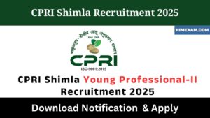 CPRI Shimla Young Professional-II Recruitment 2025