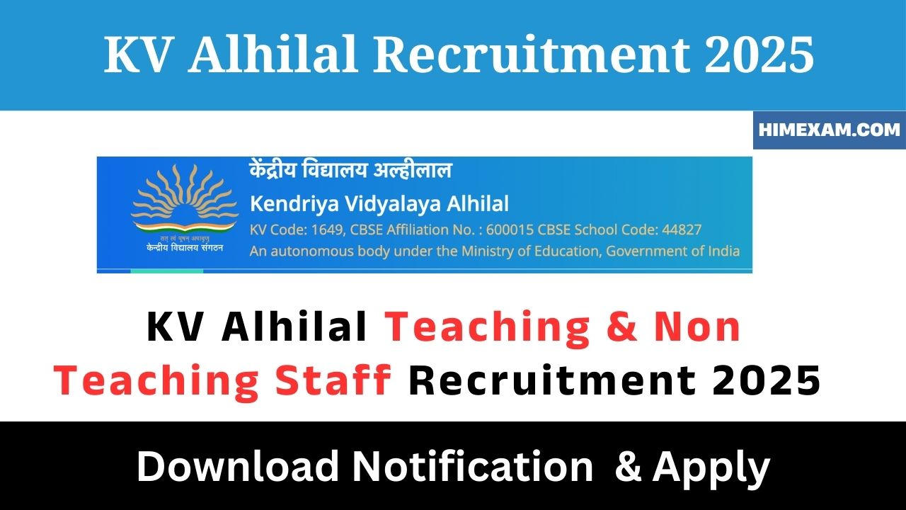 KV Alhilal Teaching & Non Teaching Staff Recruitment 2025