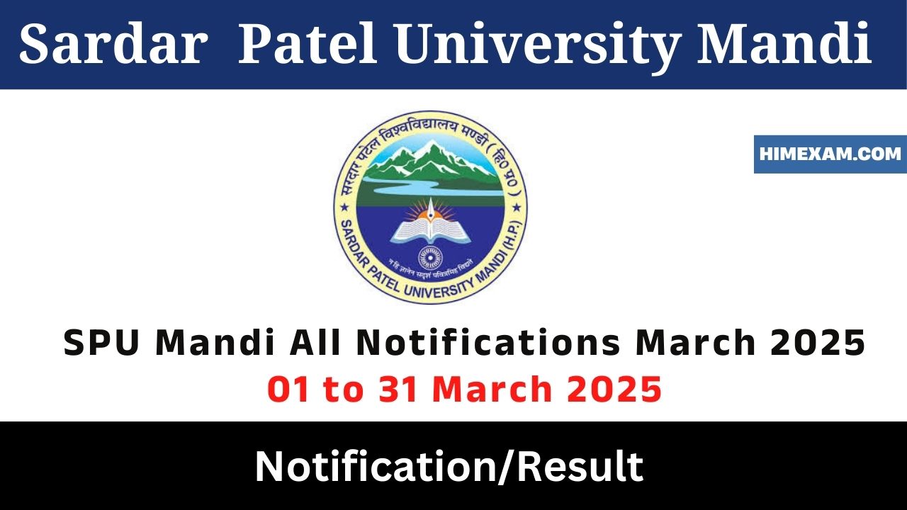 SPU Mandi All Notifications March 2025