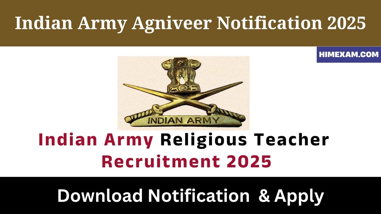 Indian Army Religious Teacher Recruitment 2025