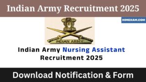 Indian Army Nursing Assistant Recruitment 2025