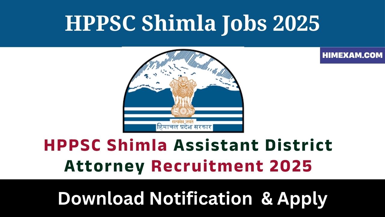 HPPSC Shimla Assistant District Attorney Recruitment 2025