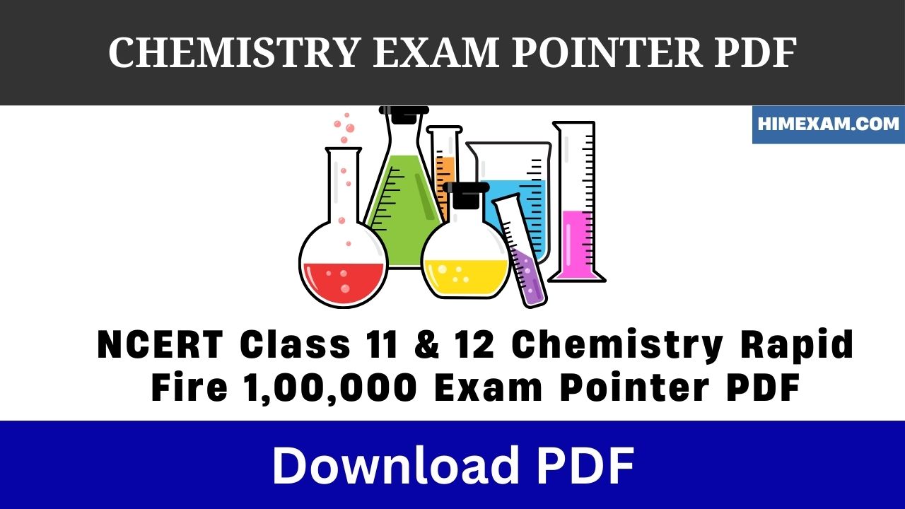 NCERT Class 11 & 12 Chemistry Rapid Fire 1,00,000 Exam Pointer PDF ...