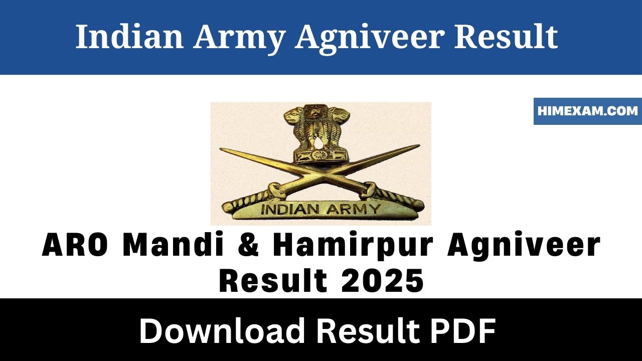 ARO Mandi & Hamirpur Agniveer Result 2025