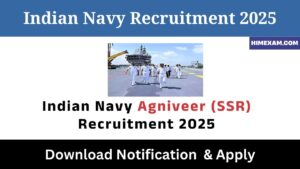 Indian Navy Agniveer (SSR) Recruitment 2025