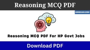 Reasoning MCQ PDF For HP Govt Jobs