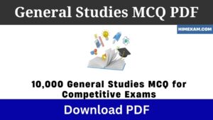 10,000 General Studies MCQ for Competitive Exams