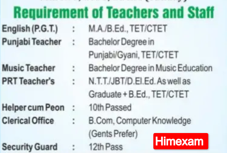 DAV Public School Una Teaching & Non Teaching Staff Jobs 2025