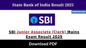 SBI Junior Associate (Clerk) Mains Exam Result 2025
