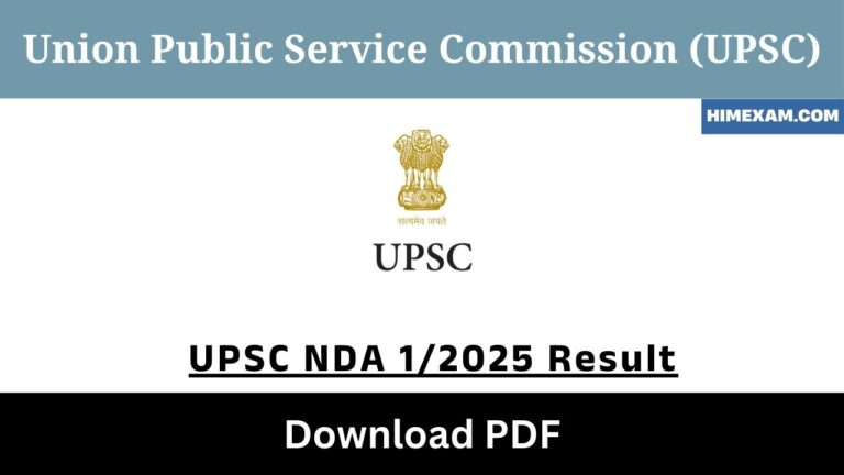 UPSC NDA 1/2025 Result