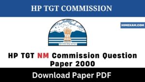 HP TGT NM Commission Question Paper 2000