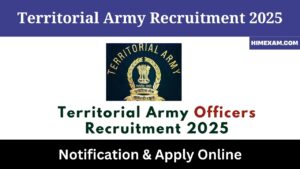 Territorial Army Officers Recruitment 2025