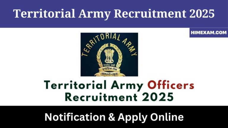 Territorial Army Officers Recruitment 2025