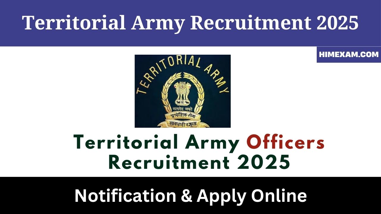 Territorial Army Officers Recruitment 2025