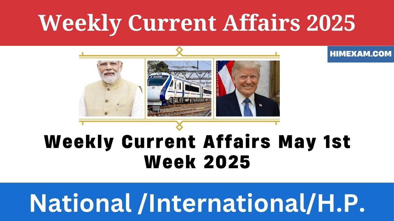 Weekly Current Affairs May 1st Week 2025
