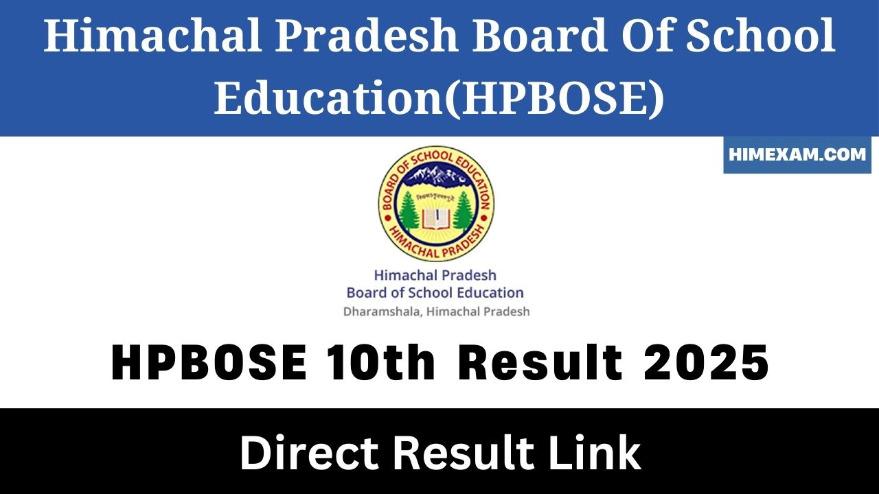 HPBOSE 10th Result 2025
