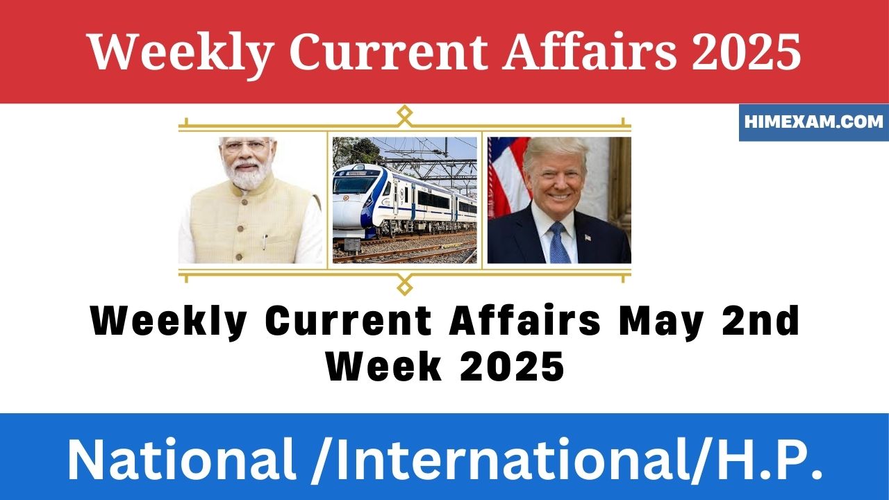 Weekly Current Affairs May 2nd Week 2025