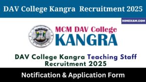 DAV College Kangra Teaching Staff Recruitment 2025
