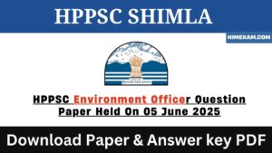 HPPSC Environment Officer Question Paper Held On 05 June 2025