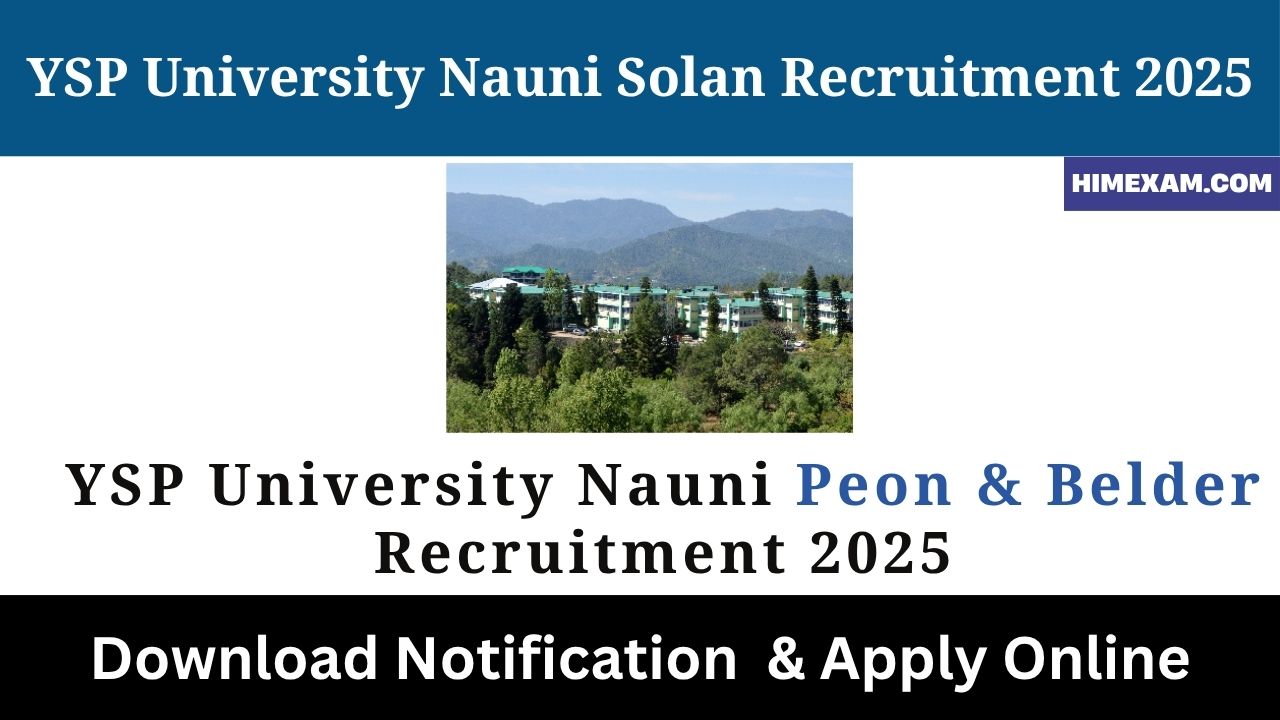 YSP University Nauni Peon & Belder Recruitment 2025