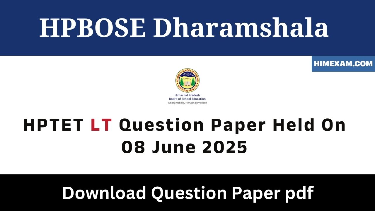 HPTET LT Question Paper Held On 08 June 2025