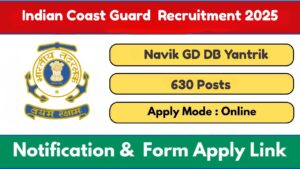Indian Coast Guard GD DB Yantrik Recruitment 2025