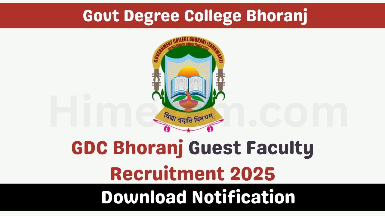 GDC Bhoranj Guest Faculty Recruitment 2025