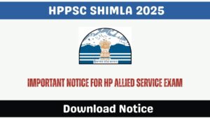 Important Notice For HP Allied Service Exam