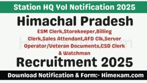 Station HQ Yol Various Posts Recruitment 2025