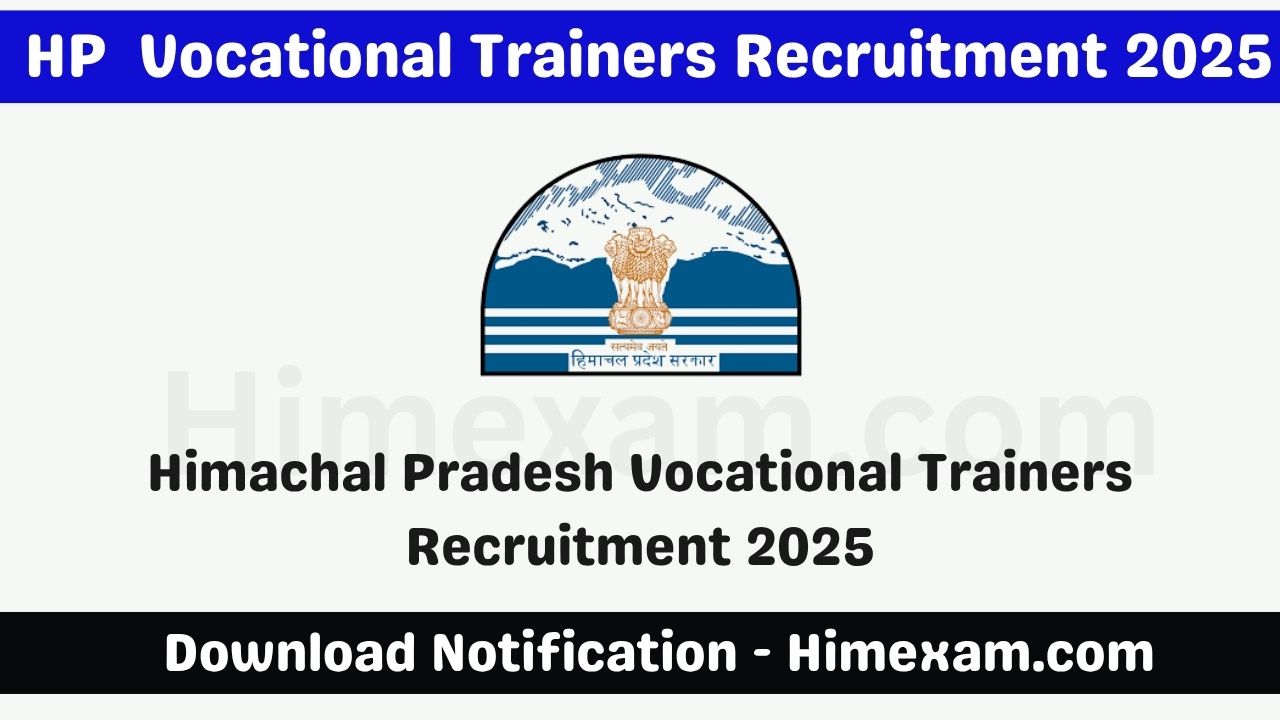 HP Govt College Vocational Trainers Recruitment 2025