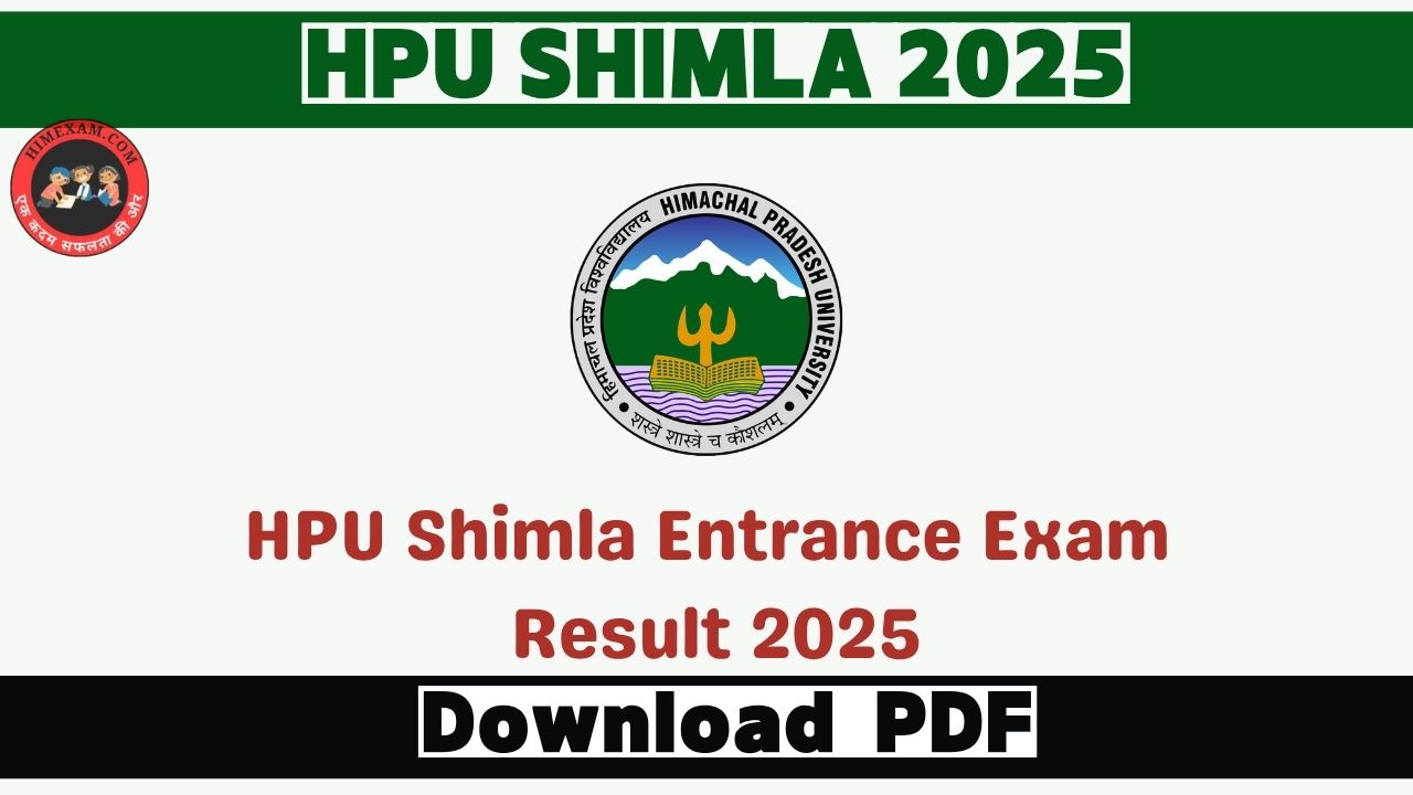 HPU Shimla Entrance Exam Result 2025