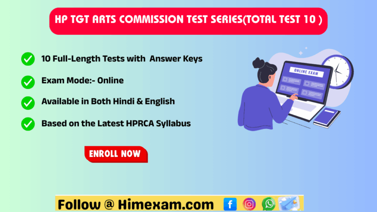 HP TGT Arts Commission Test Series 2025(Total Test 10 With Answer Key) Start From 25 July 2025